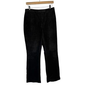 Valerie Stevens Black Suede Leather Wide Leg Pants Womens 12 Petite